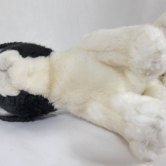 Nat & Jules Demdaco Black White Tuxedo Cat Small Plush green eyes beans kitten - Picture 6 of 9